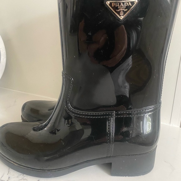 Prada Women's Black Rain Boots - Size 36 - Picture 5 of 5